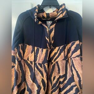 FP Movement by Free People Black and Tan Tiger-Print Bomber Jacket